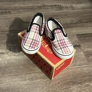 Pink Black Plaid Vans Sz 8.5